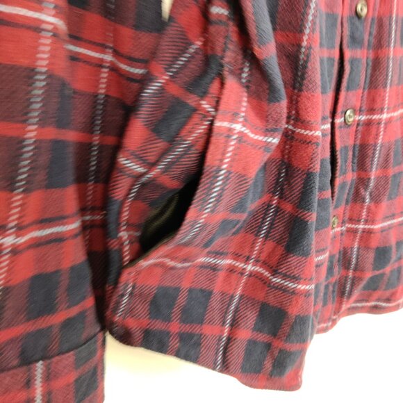 Orvis Men's Button Down Flannel Shirt in Red Blue Size XL 100% Cotton Christmas - Picture 6 of 10